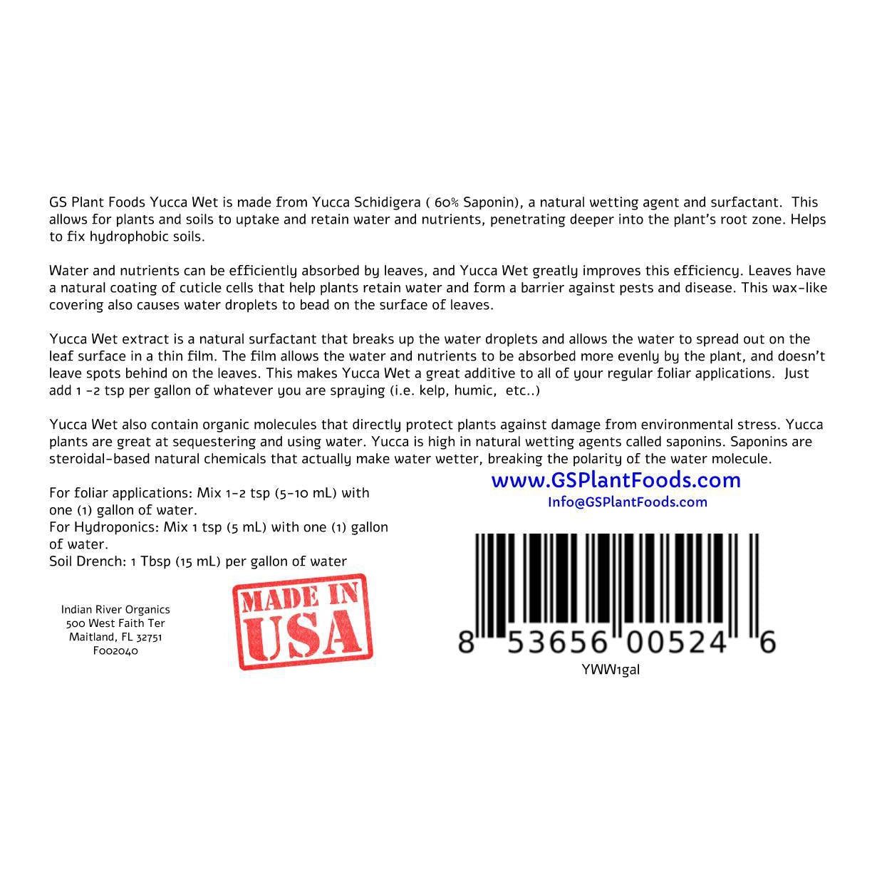 Organic Soil Wetting Agent – Yucca Wet | GS Plant Foods product image 6