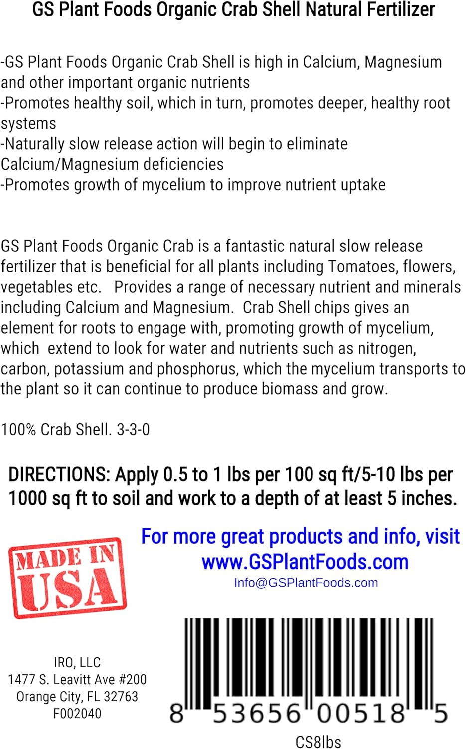 Organic Crab Shell Natural Fertilizer Calcium Booster 3-3-0 product image 6