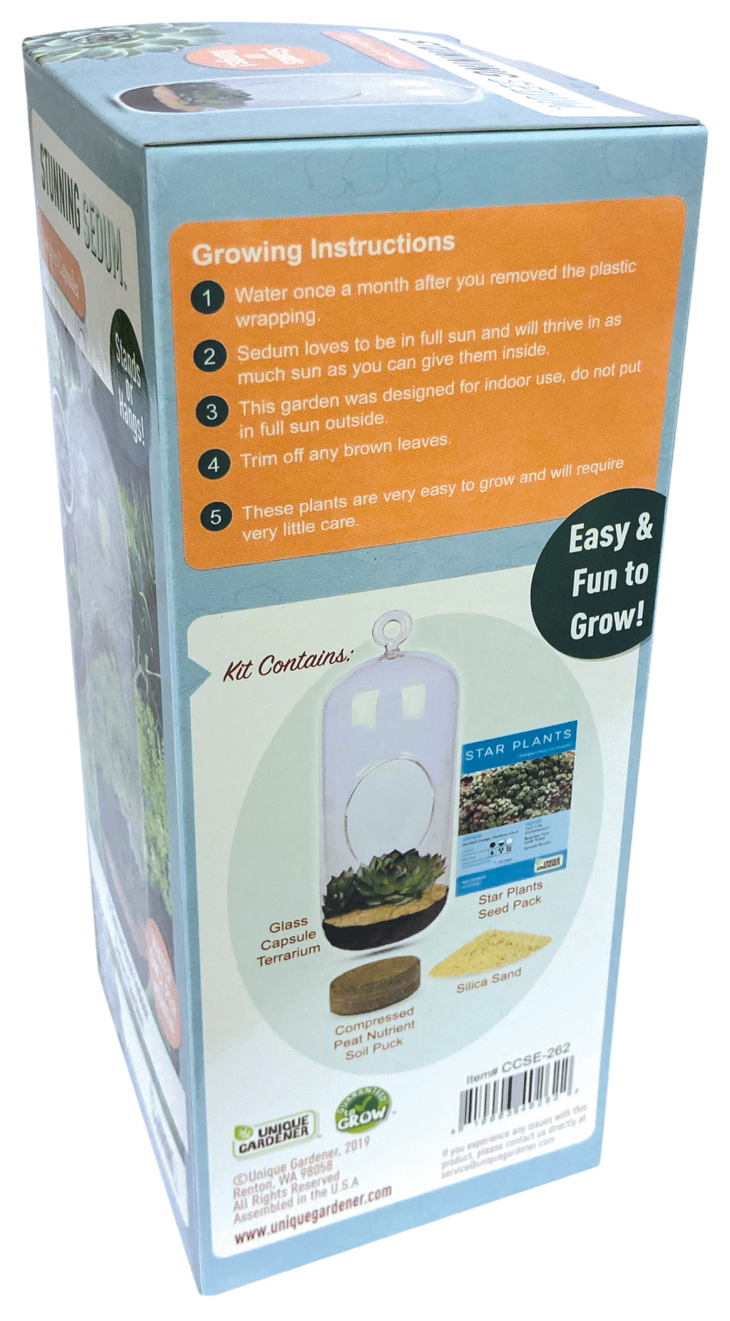 Stunning Sedum Glass Terrarium Seed Starting Kit — product image 5
