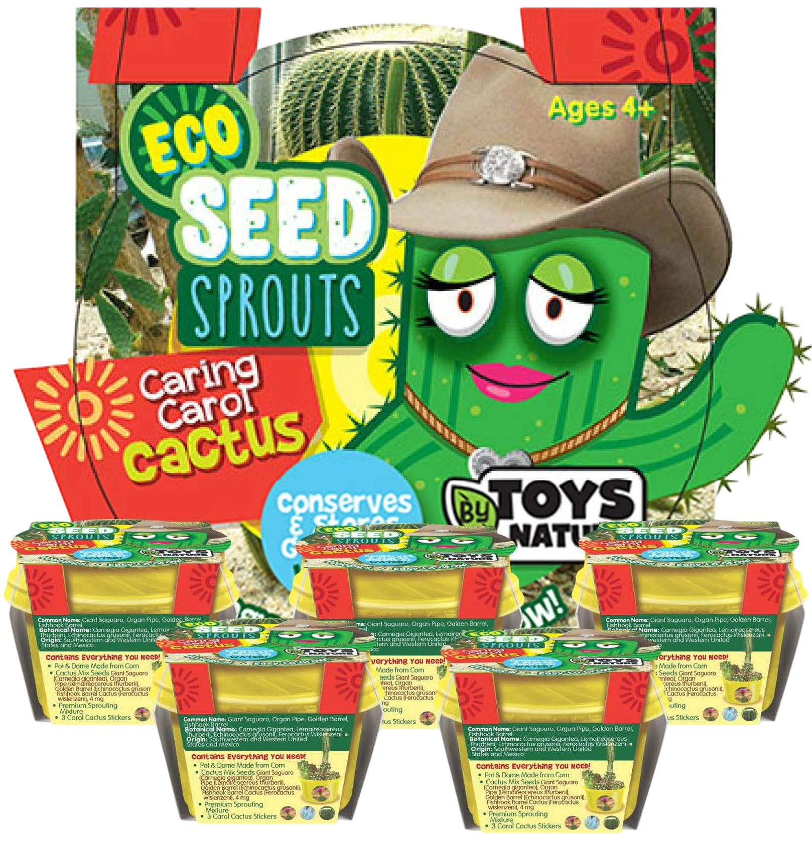 Eco Seed Sprouts Caring Carol Cactus - Multipack of 5 product image 1