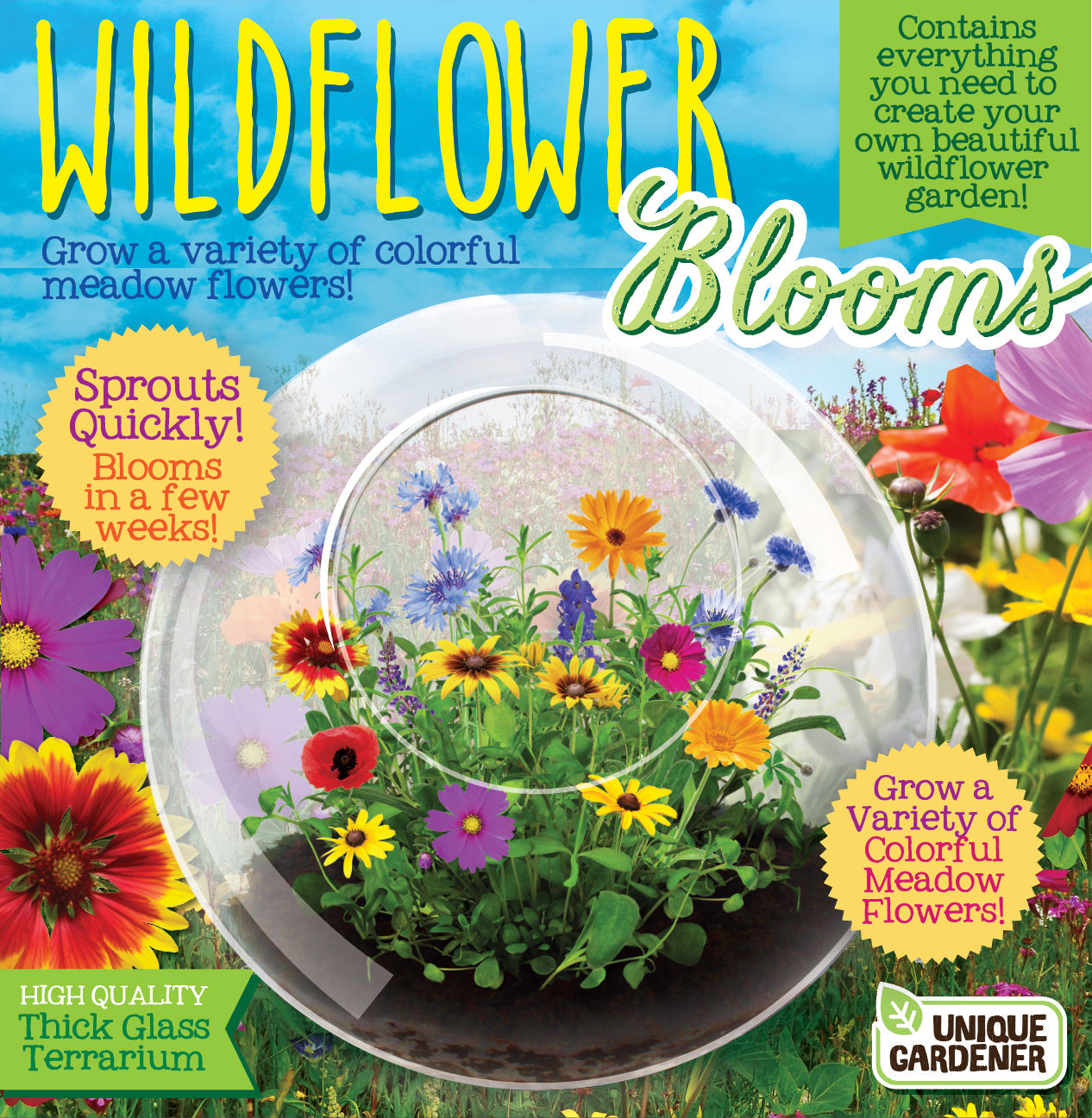Wildflower Blooms Glass Terrarium Seed Starting Kit — product image 1