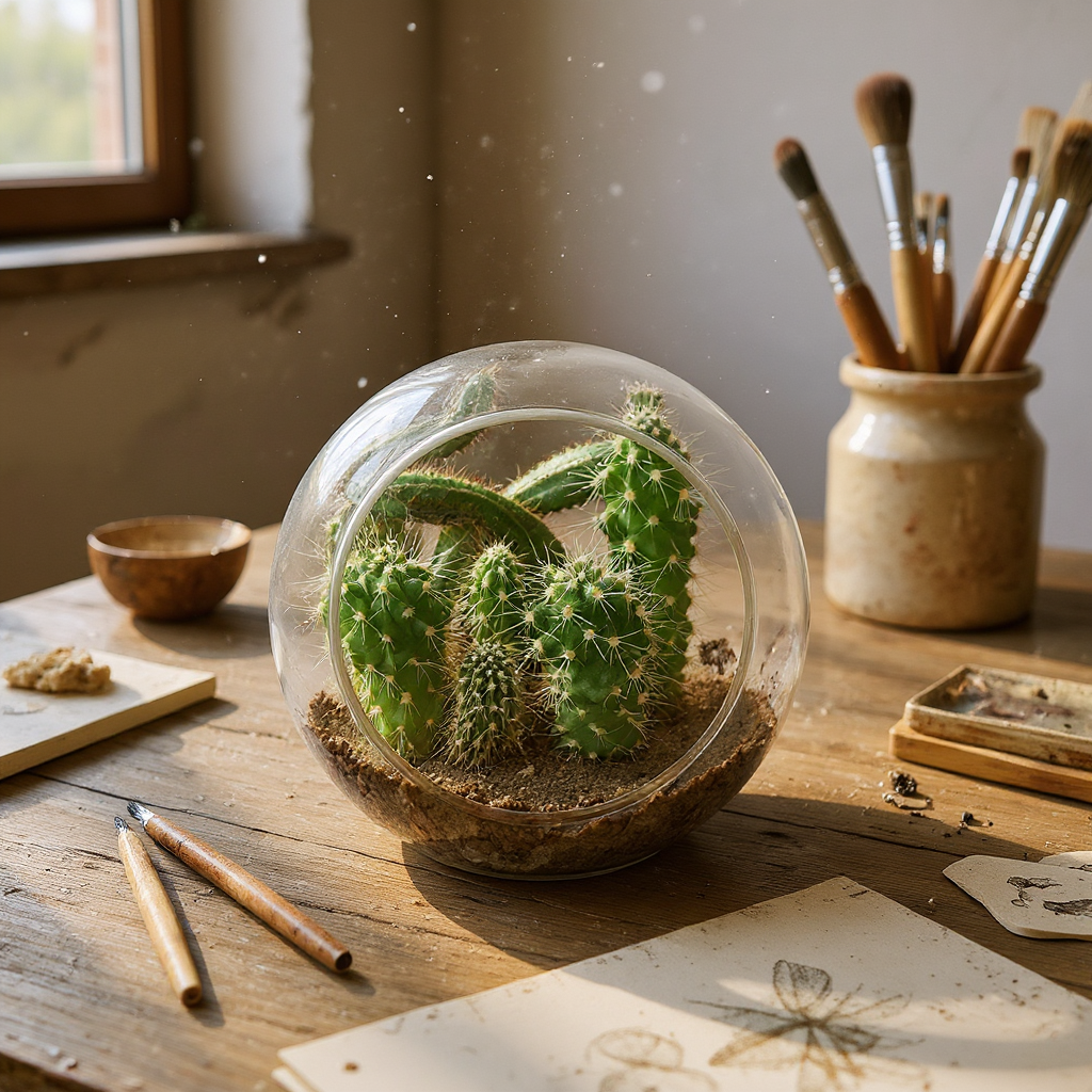 Mini Desert Collection Glass Terrarium Cacti Seed Starting Kit — product image 2