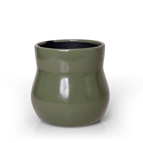 Ceramic Plant Pot with Rubber Liner - Forest Green product image 1