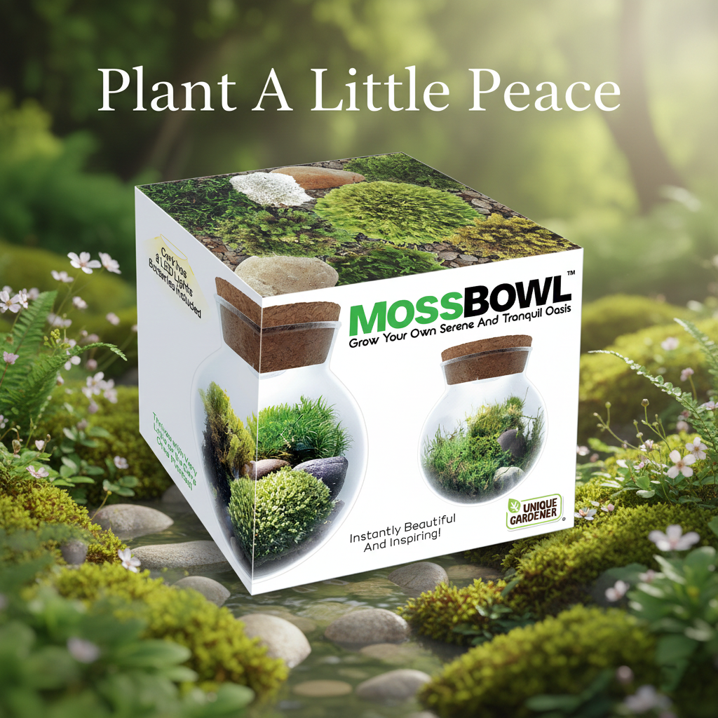 MossBowl- Grow Your Own Beautiful Moss Garden, Complete Kit Come with 3 Mosses! — product image 3
