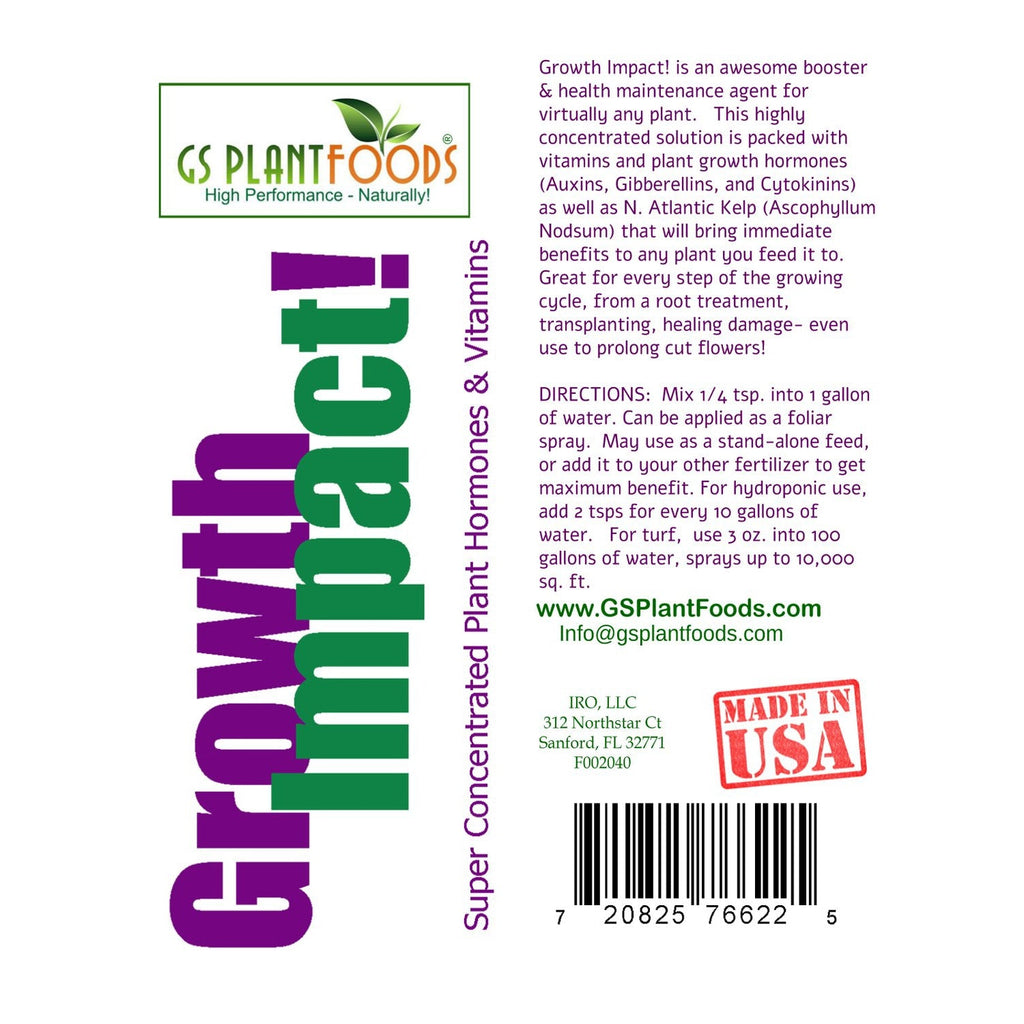 Growth Impact Super Plant Vitamins and Hormones- 8 ounce bottle product image 2