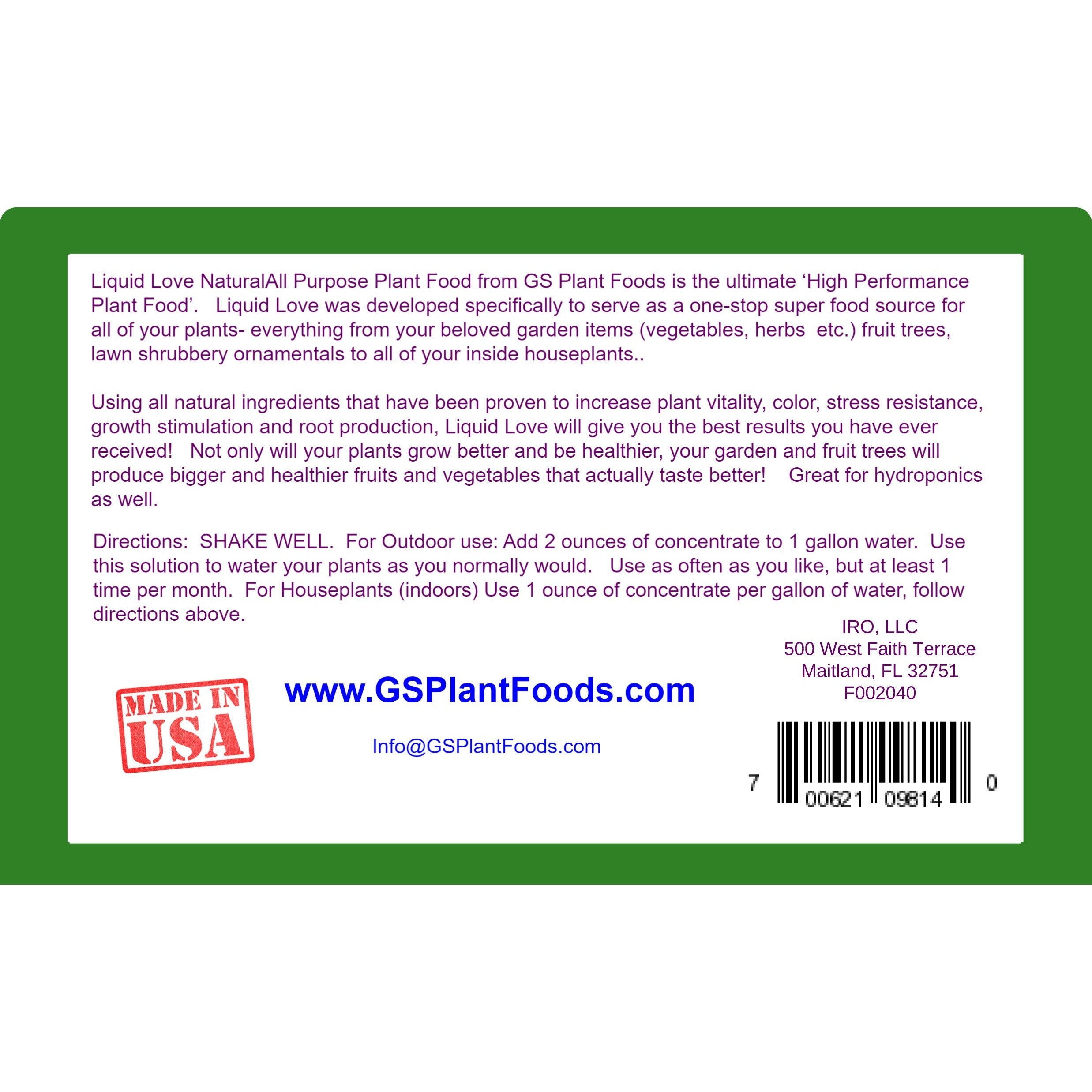 Liquid Love- All Purpose Natural Plant Food product image 5