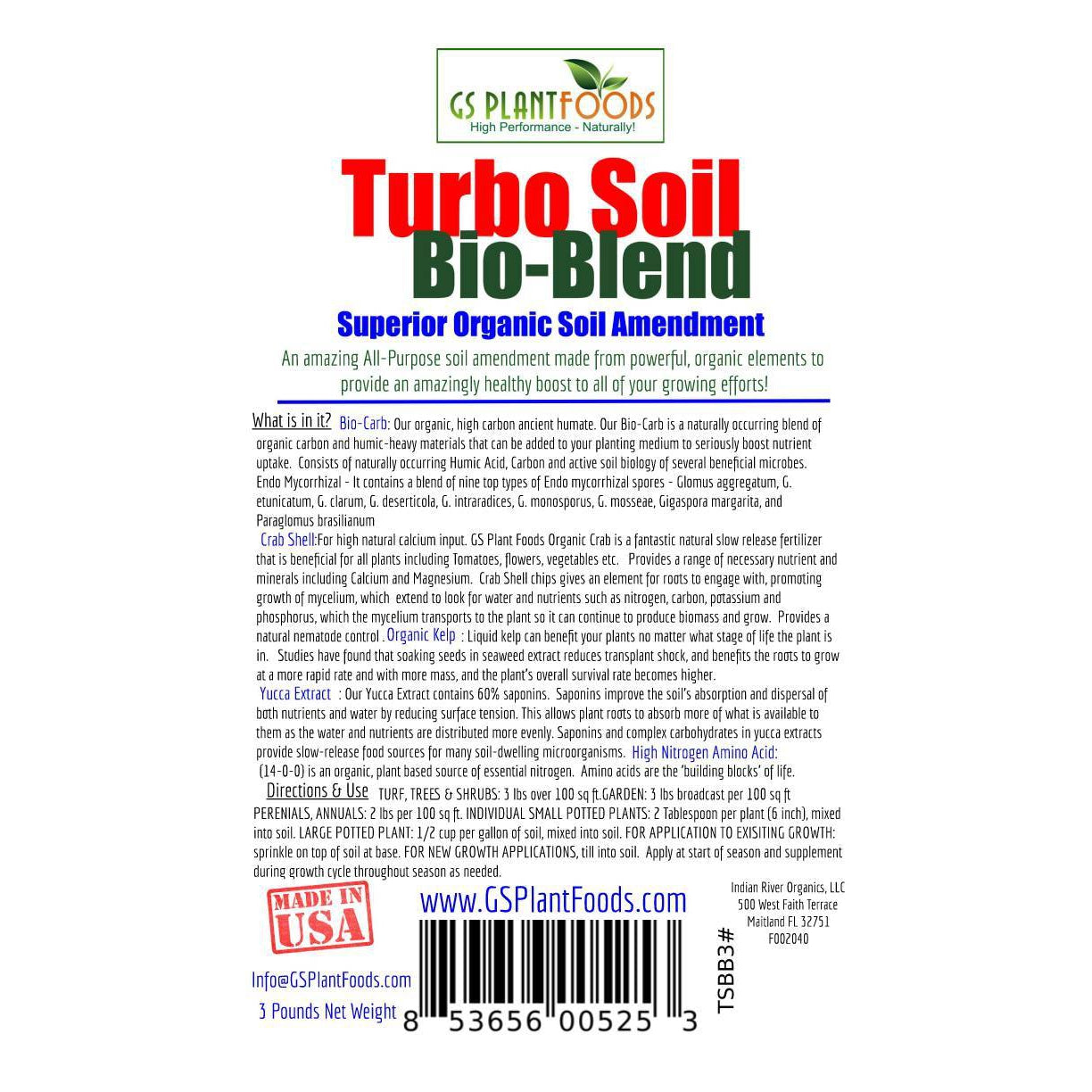 Turbo Soil Bio-Blend, Superior Organic Soil Amendment, 3 pound bag product image 4