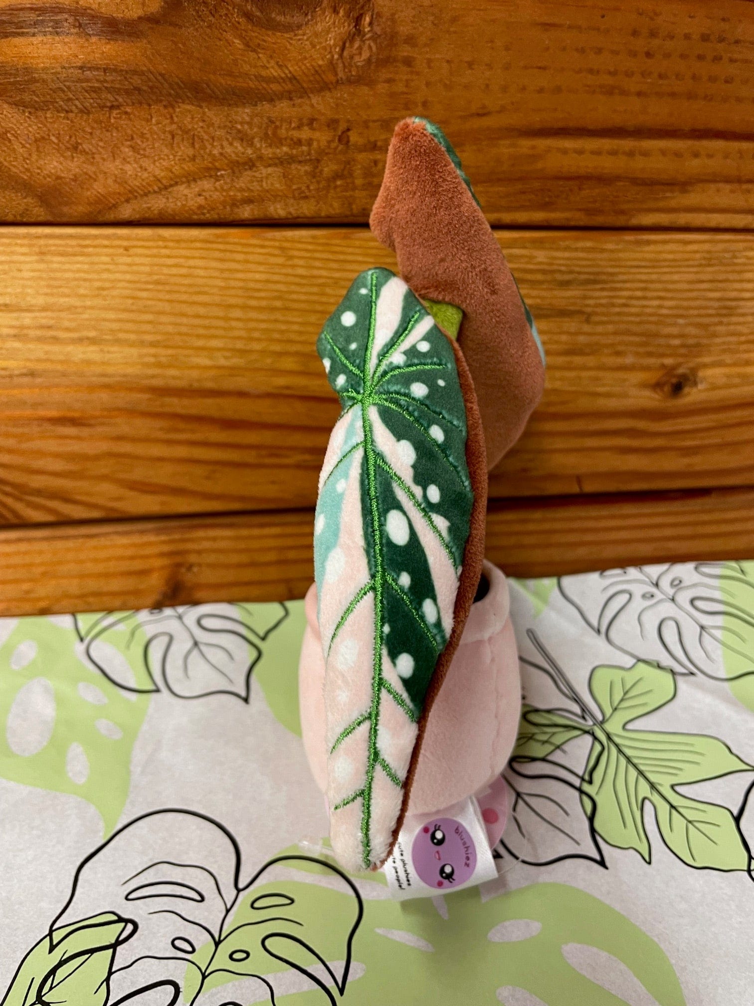 Begonia Variegated Maculata Plush Keychain — product image 3